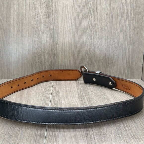 SW Hibdon Belt Mens 41" Leather Works Stainless Steel Buckle Adjustable Black - Picture 6 of 11